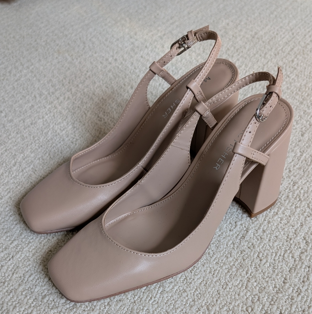 Marc Fisher Light Natural Slingback Pump Heels